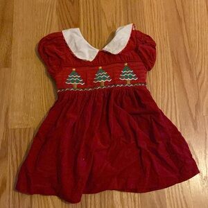 Smocked Christmas tree dress